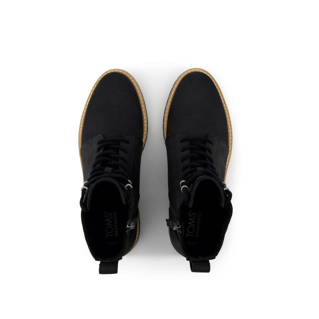 Wylder Boot - Water Resistant Black Nubuck Leather Top View