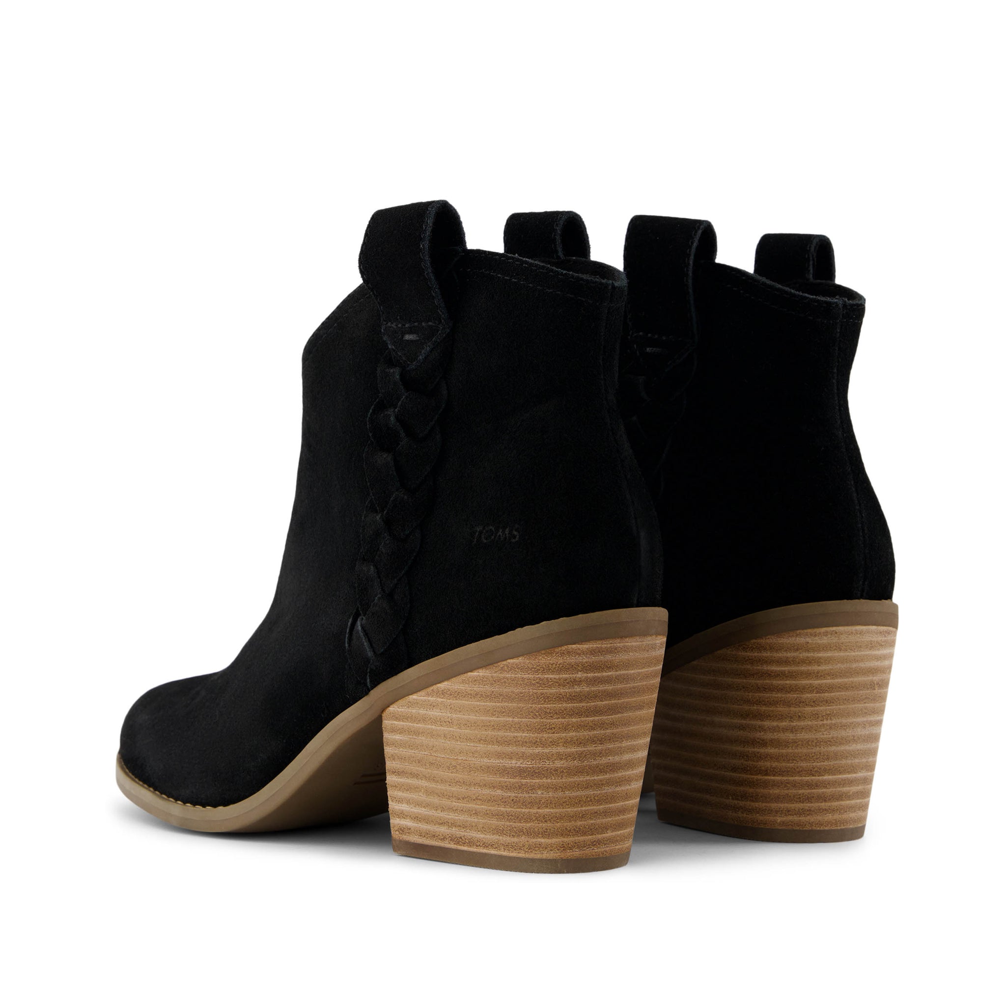 Constance Black Suede/Braid Boot Back View