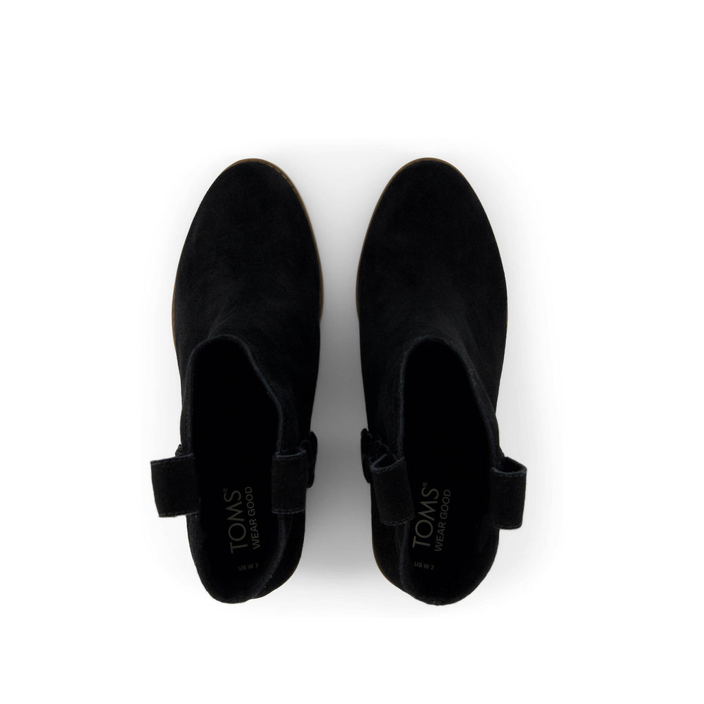 Constance Black Suede/Braid Boot Top View