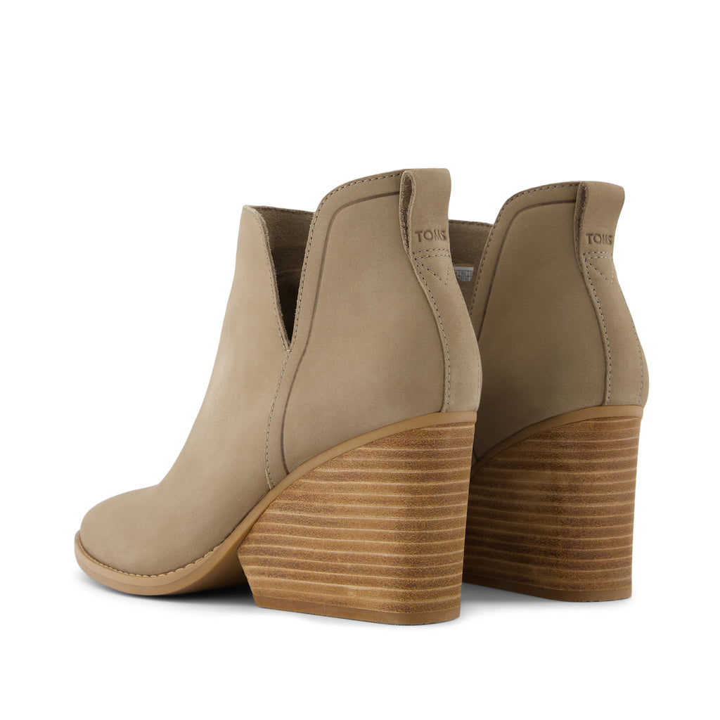Eliza Heeled Boot - Dune Nubuck Leather Back View