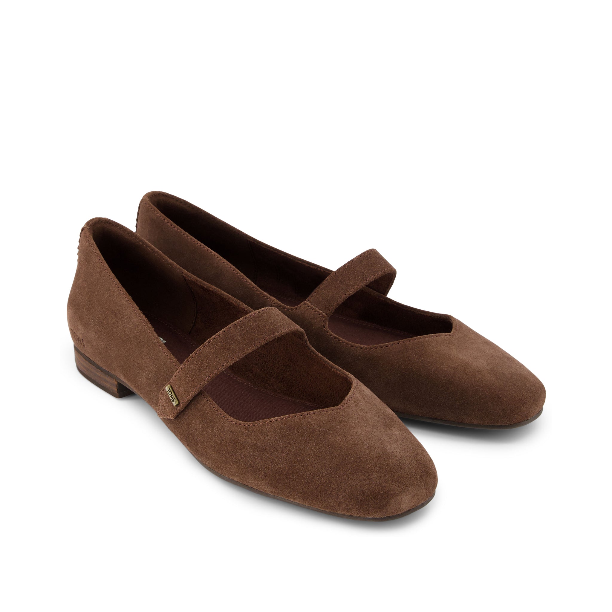 Bianca Dark Brown Suede Flat Front View