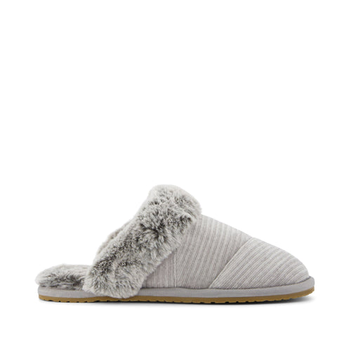 Valerie Slipper - Drizzle Grey Rib Knit Side View