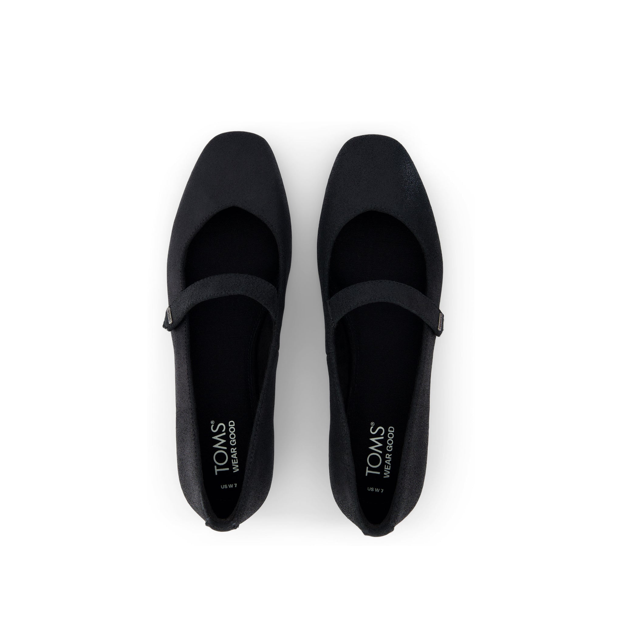 Bianca Black Metallic Suede Flat Top View