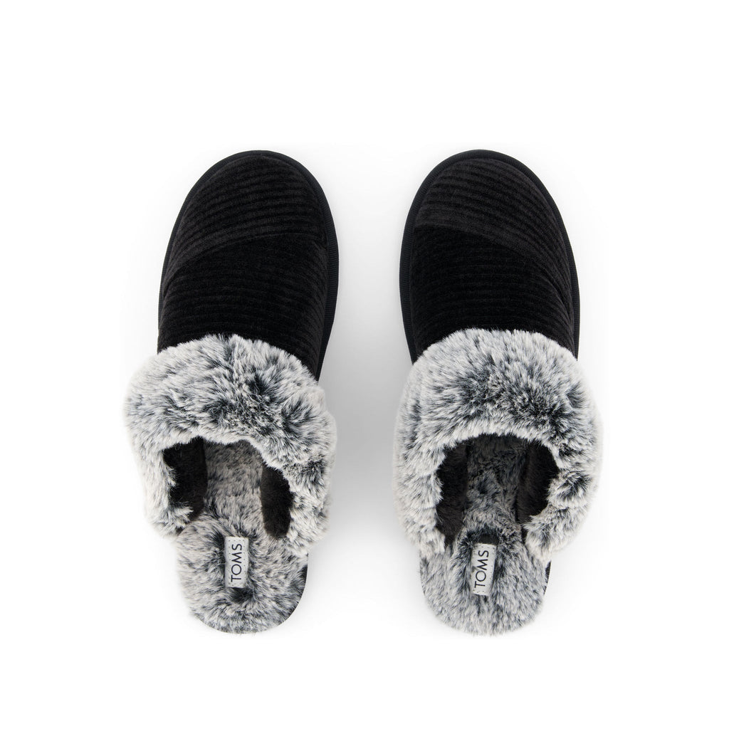 Valerie Slipper - Black Rib Knit Top View