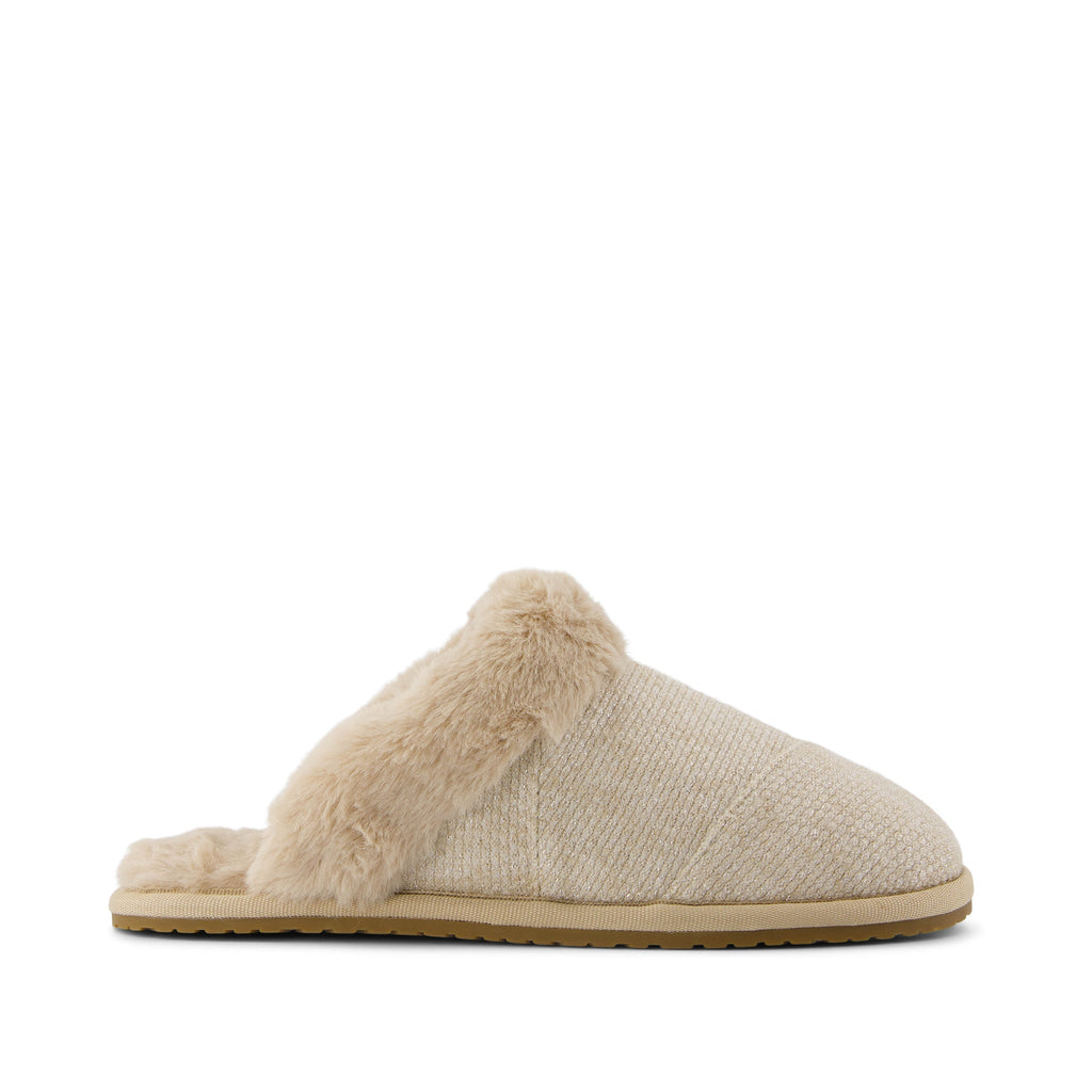 Valerie Slipper - Oatmeal Sparkle Knit Side View