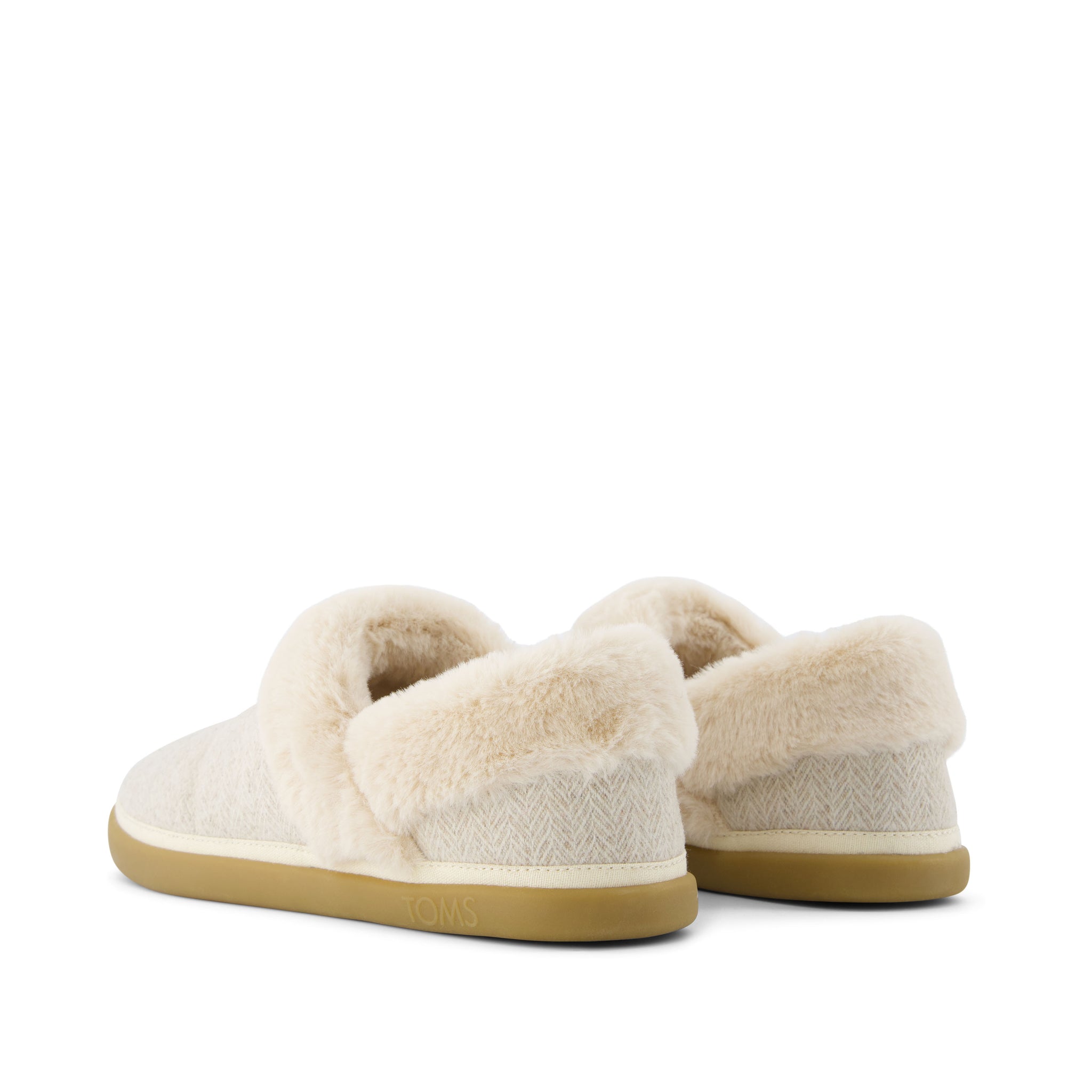 Oslo Covertible Slipper - Birch Cozy Herringbone Back View