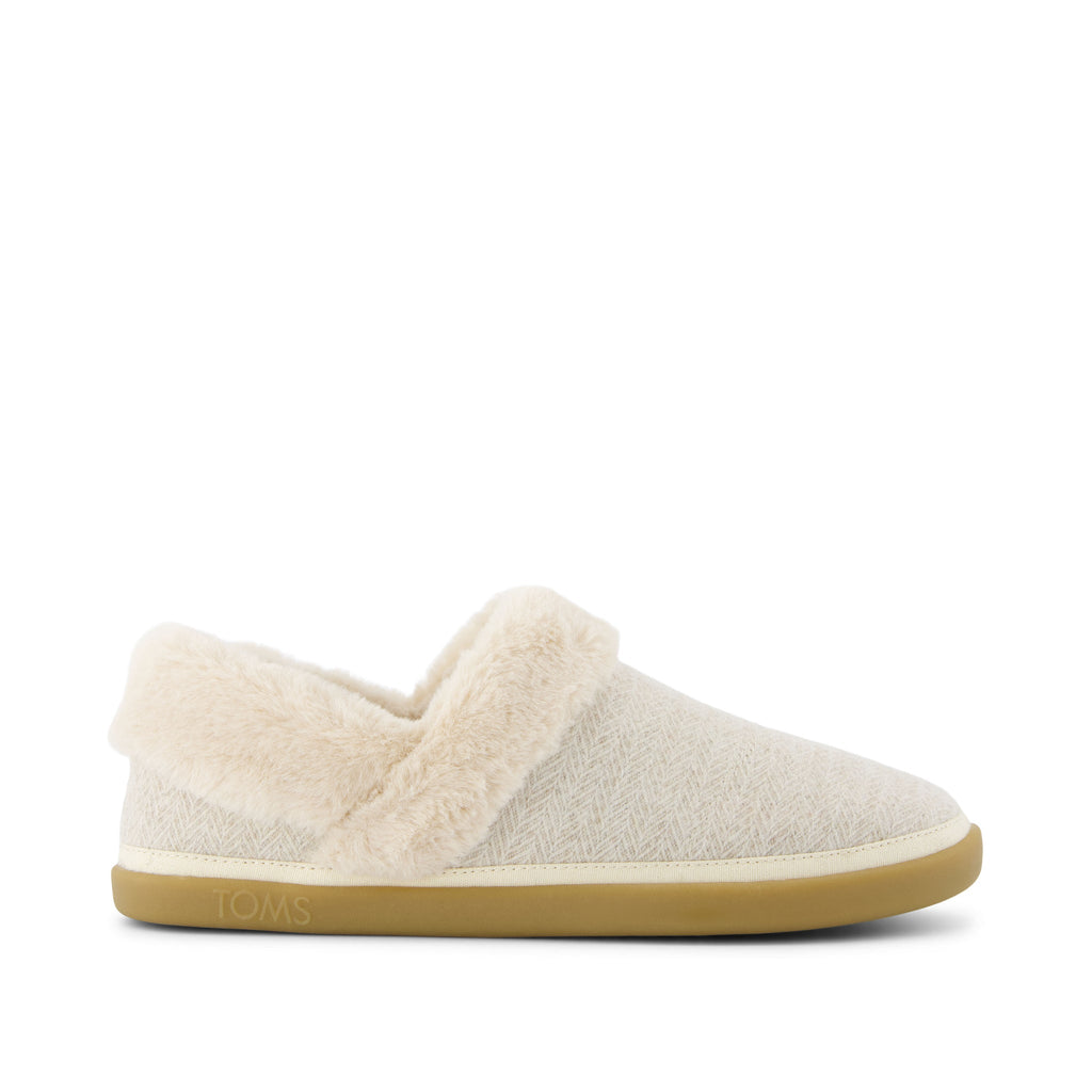 Oslo Covertible Slipper - Birch Cozy Herringbone Side View