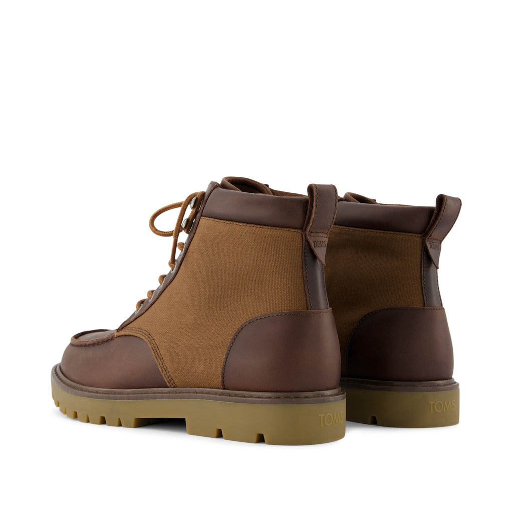 Palomar Boot - Oak Brown Waxed Canvas and Leather Back View