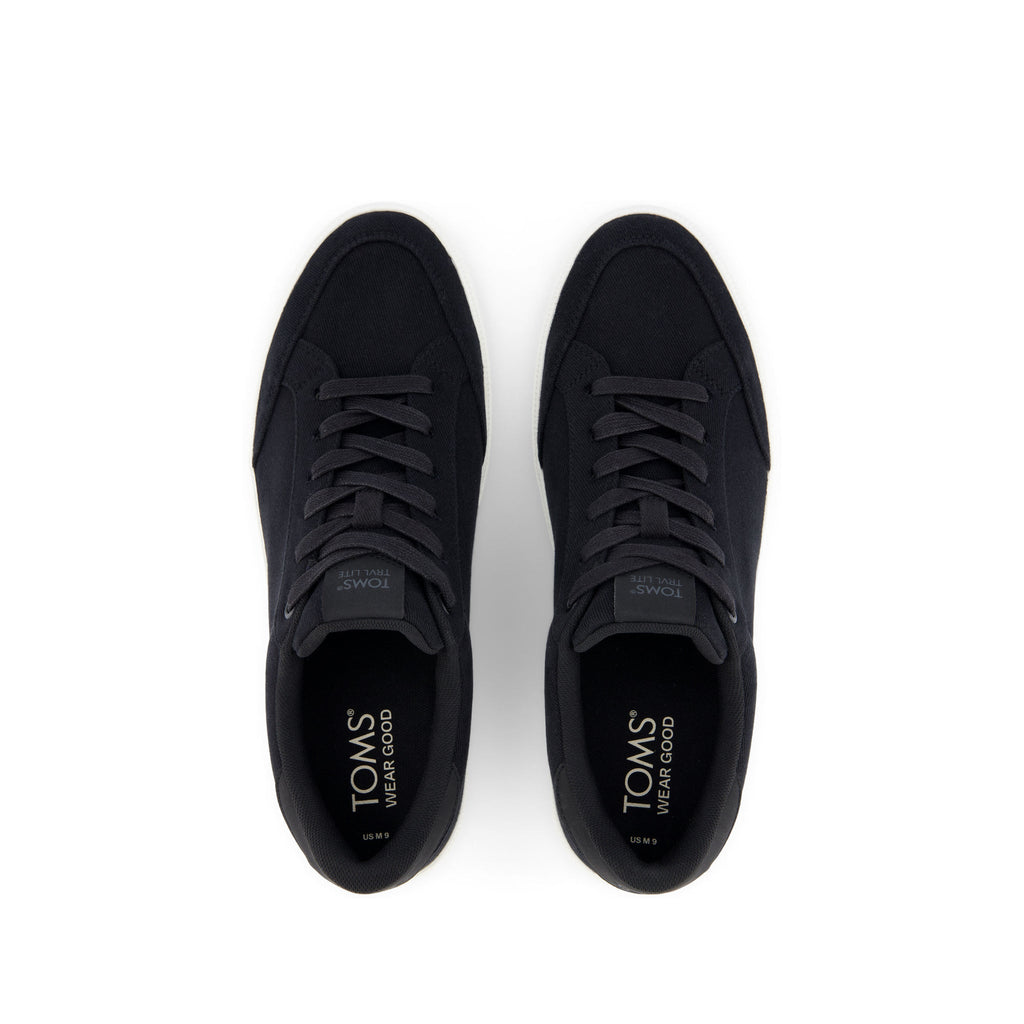 TRVL LITE Rio Black Vintage Twill Sneaker Top View