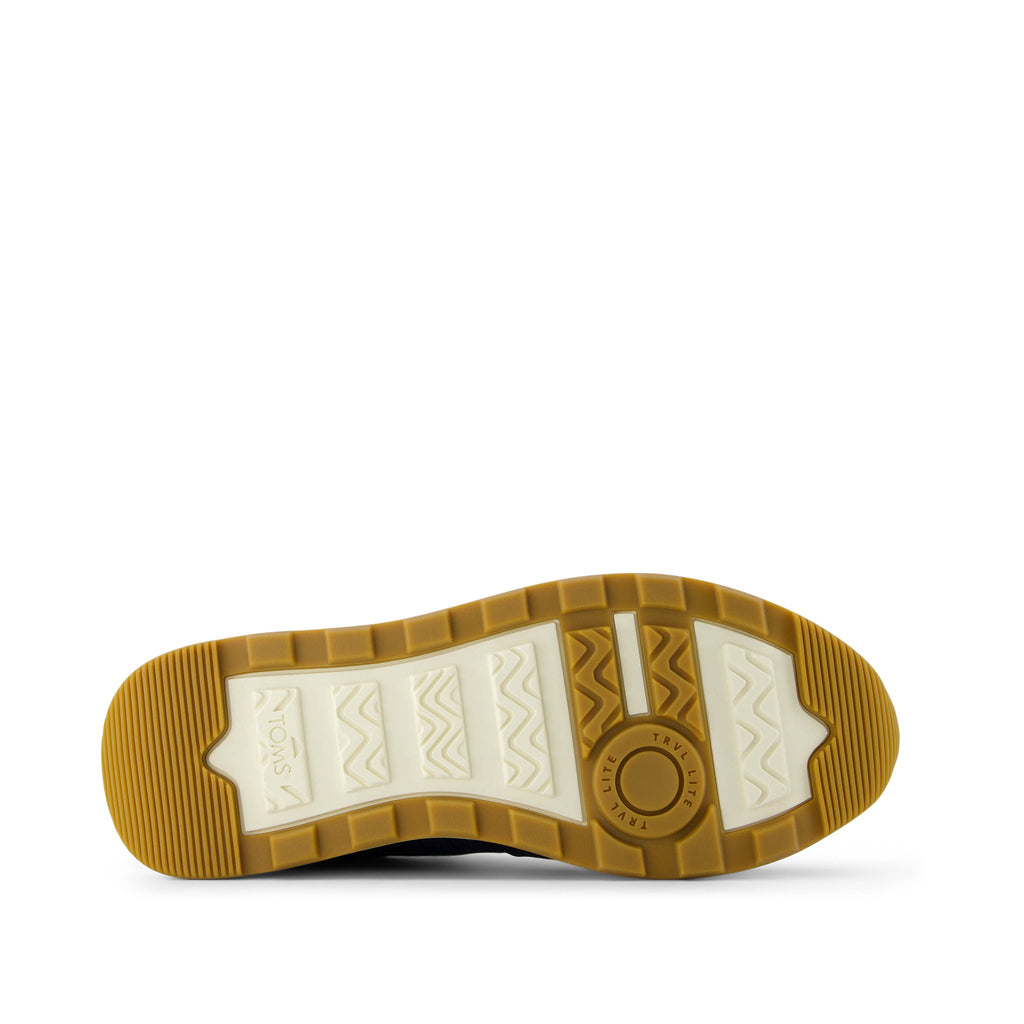 TRVL Lite Retro Runner Navy Water Repellent Sneaker Bottom Sole View