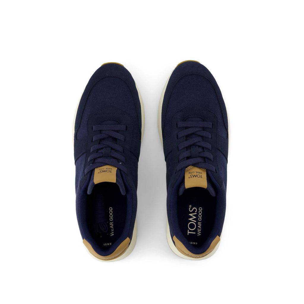 TRVL Lite Retro Runner Navy Water Repellent Sneaker Top View