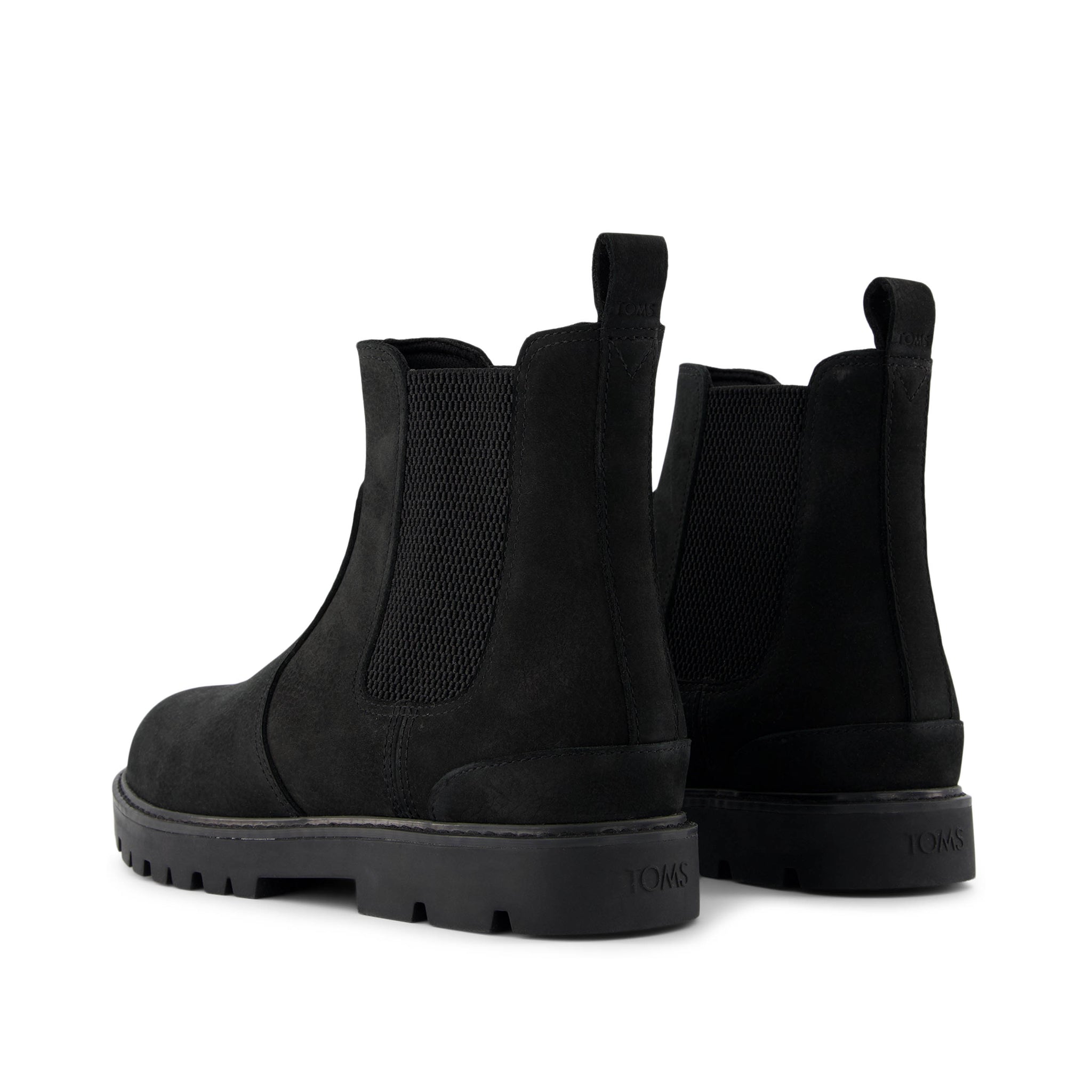 Griffin Black Water Resistant Leather Boot Back View
