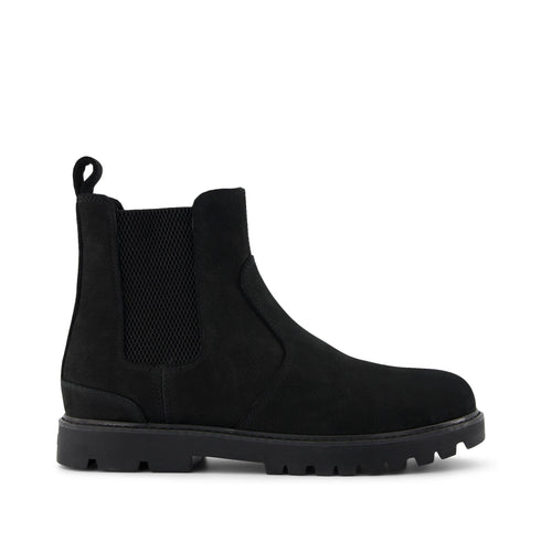 Griffin Black Water Resistant Leather Boot Side View