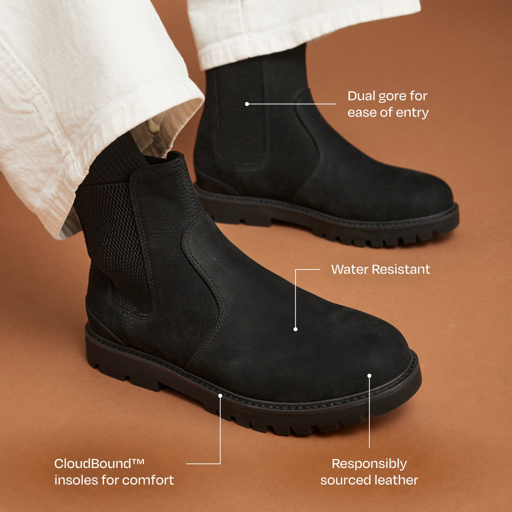 Griffin Boot - Black Water Resistant Leather