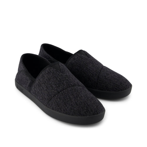 Camden Convertible Slipper - Black Cozy Twill Front View