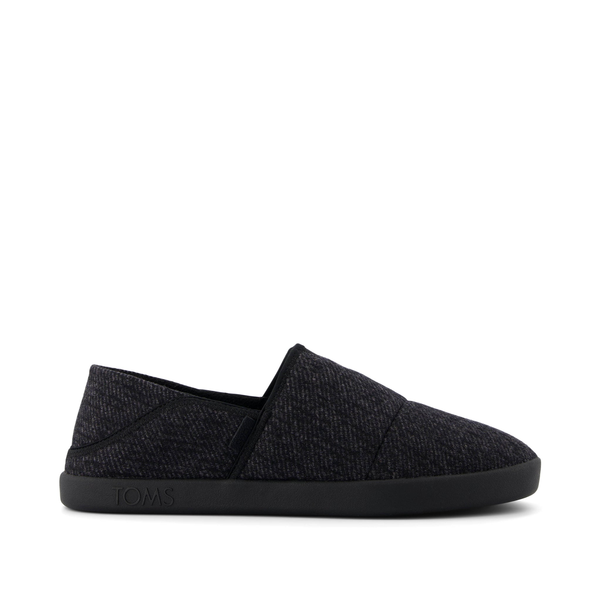 Camden Convertible Slipper - Black Cozy Twill Side View