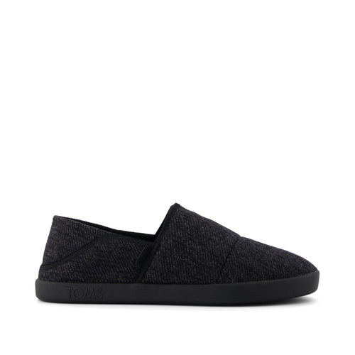 Camden Convertible Slipper - Black Cozy Twill Side View