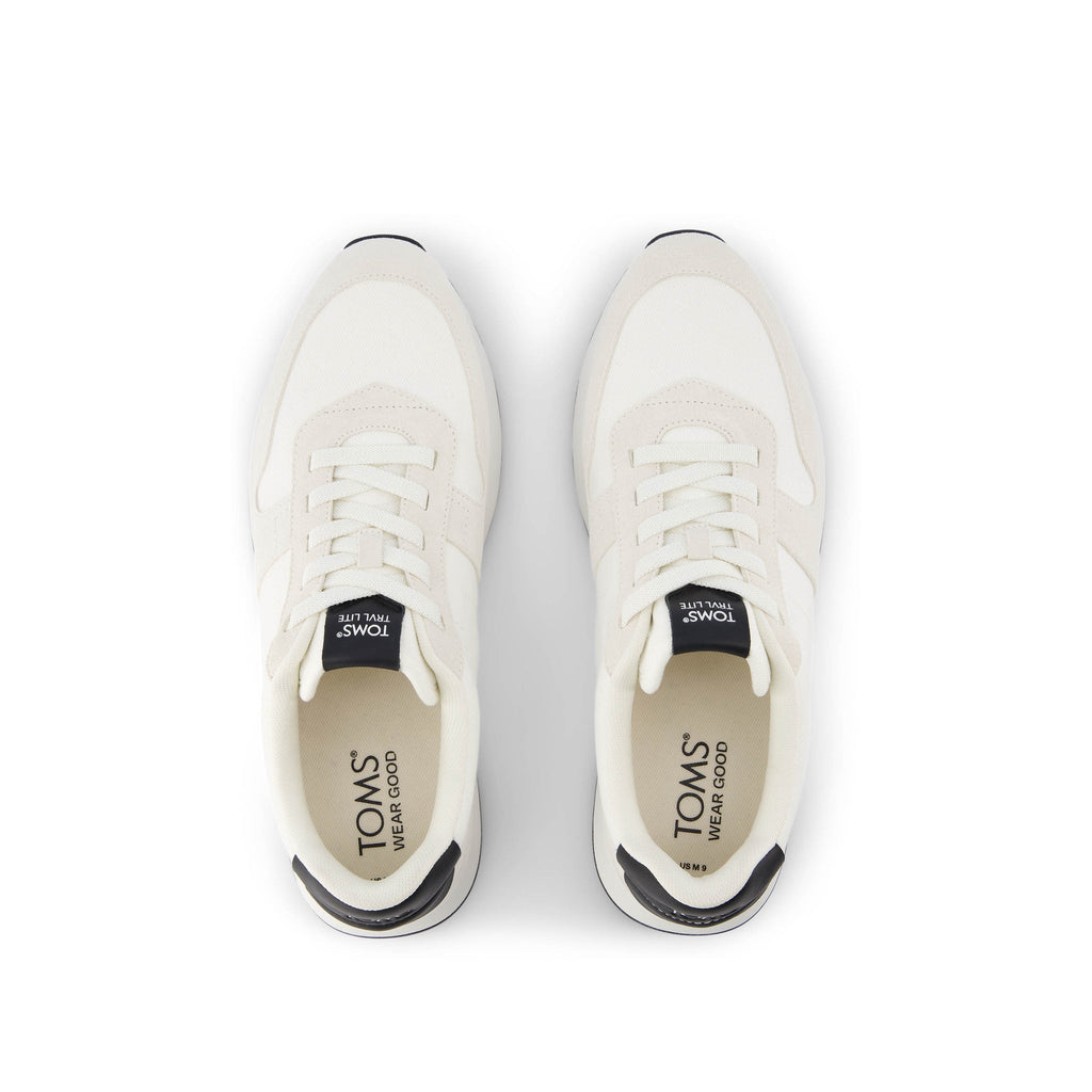 TRVL Lite Retro Runner White Suede Water Repellent Sneaker Top View