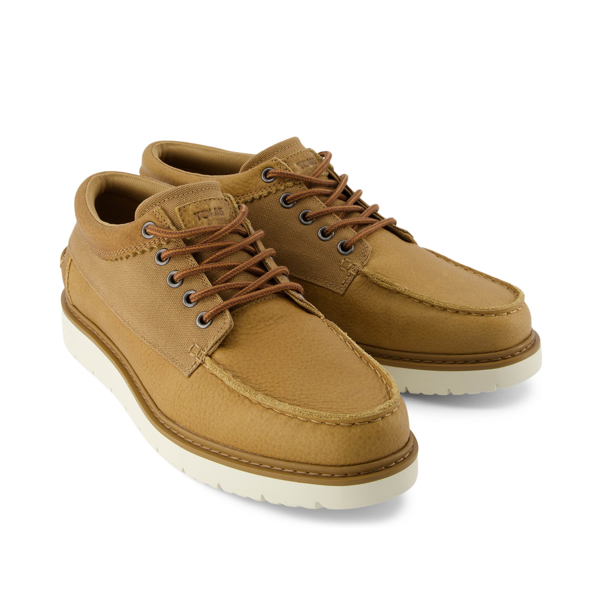 TRVL LITE Forrest Boot - Tan Leather and Waxed Canvas Front View