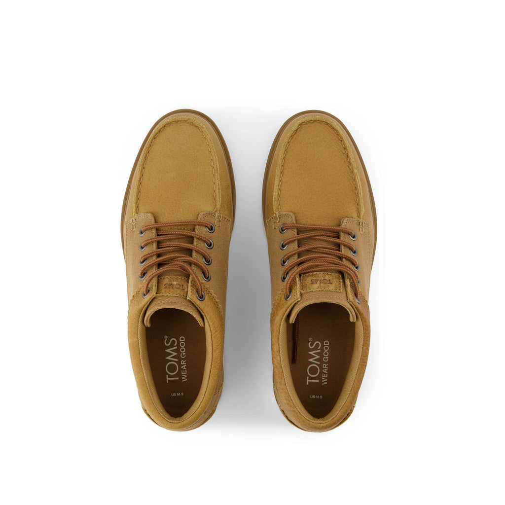 TRVL LITE Forrest Boot - Tan Leather and Waxed Canvas Top View