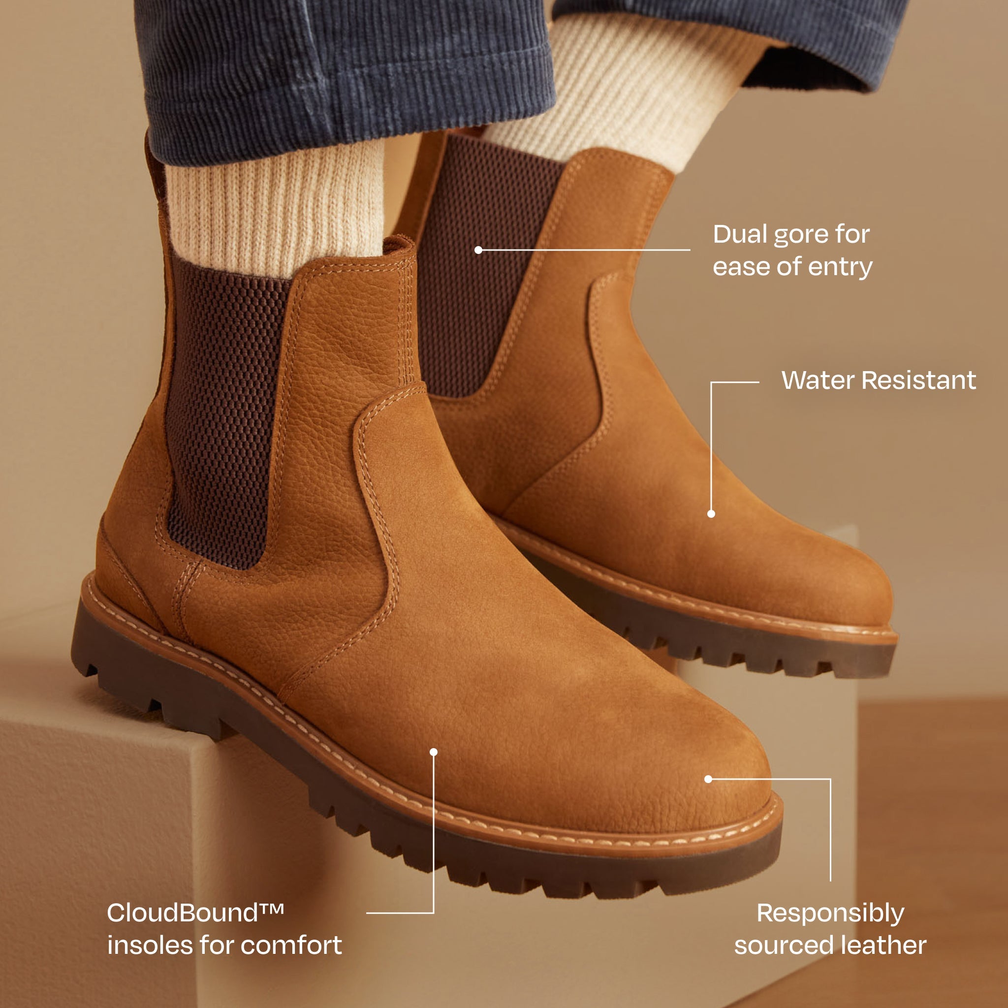 Griffin Boot - Brown Water Resistant leather