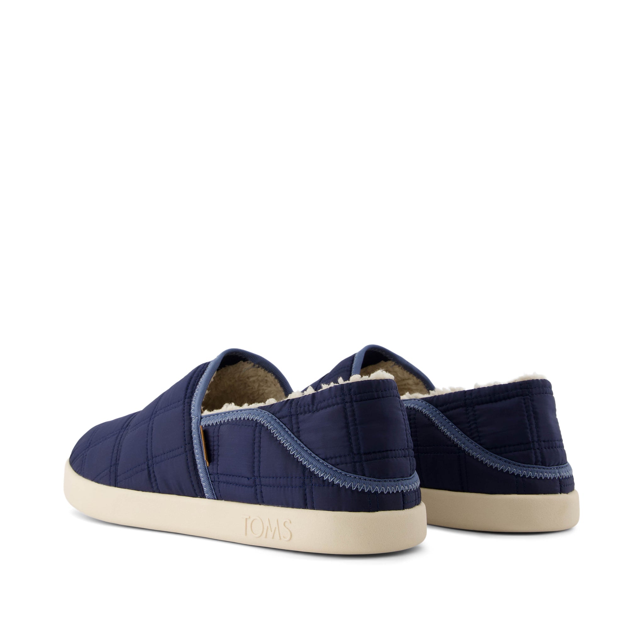 Camden Convertible Slipper - Navy Quilted Woven Back View