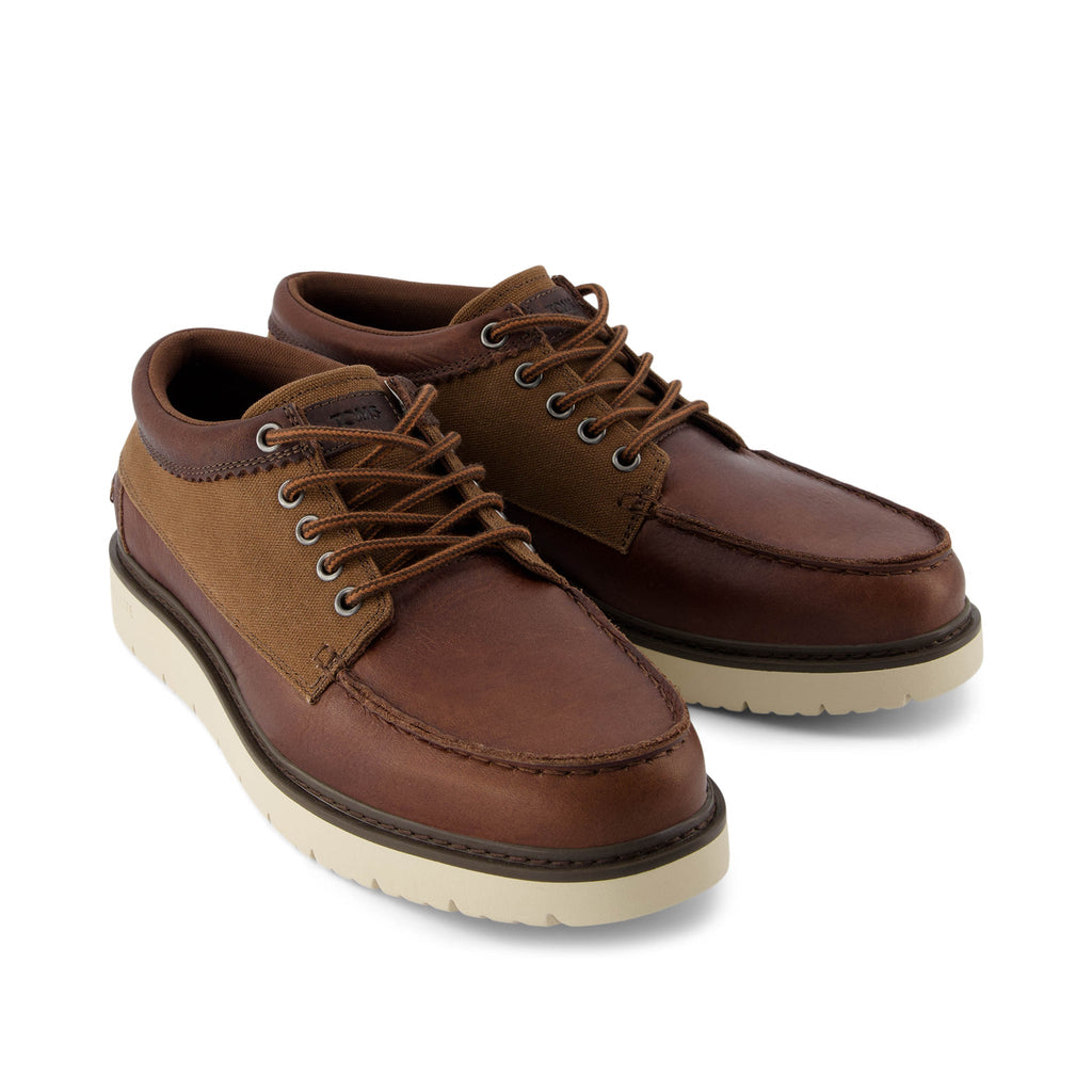 TRVL LITE Forrest - Dark Brown Leather and Waxed Canvas Front View