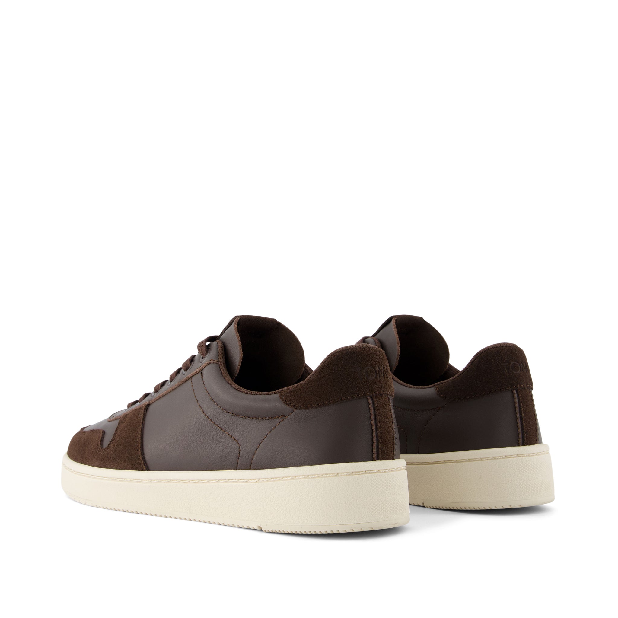 TRVL LITE Court Brown Leather Sneaker Back View