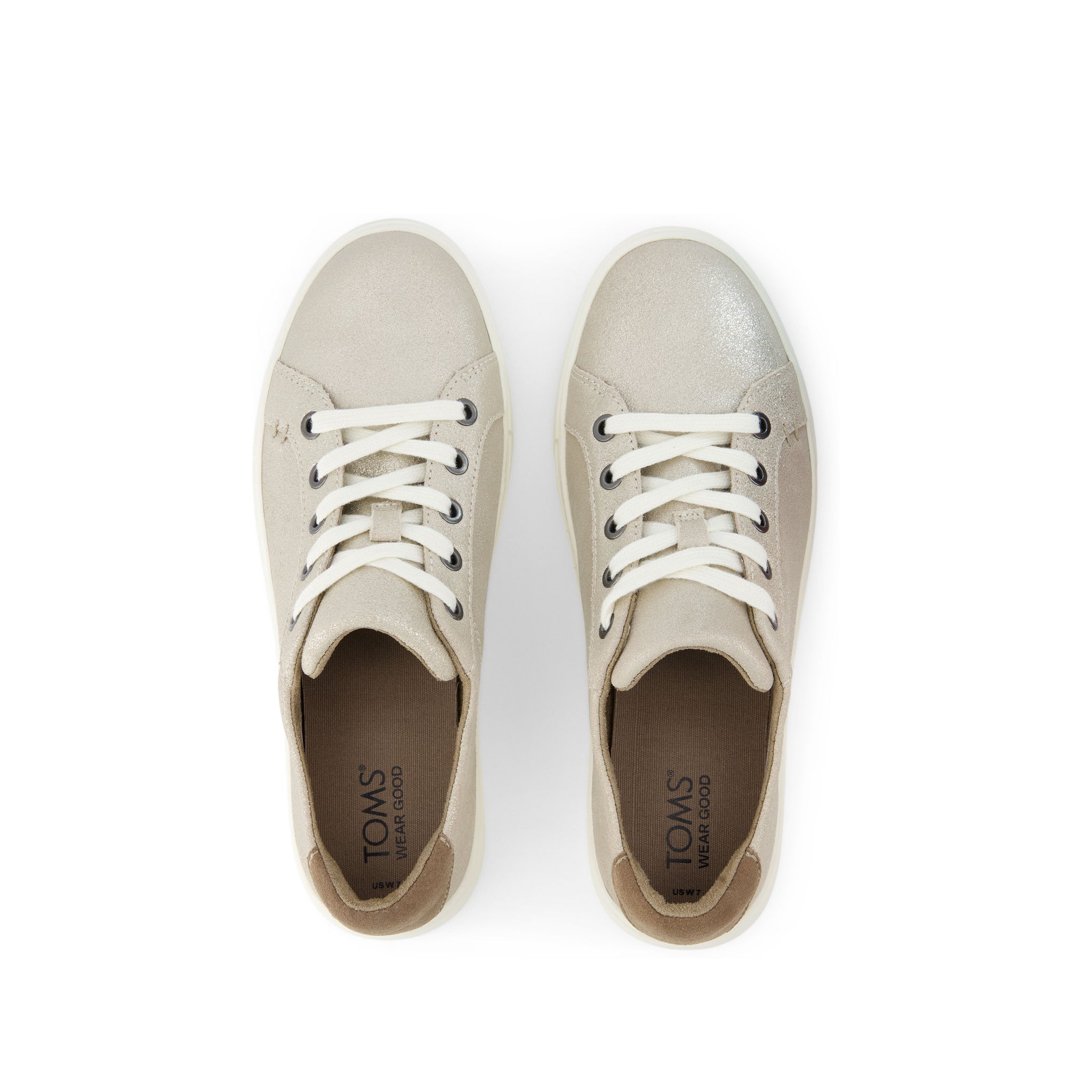 Kameron Champagne Metallic Suede Sneaker Top View