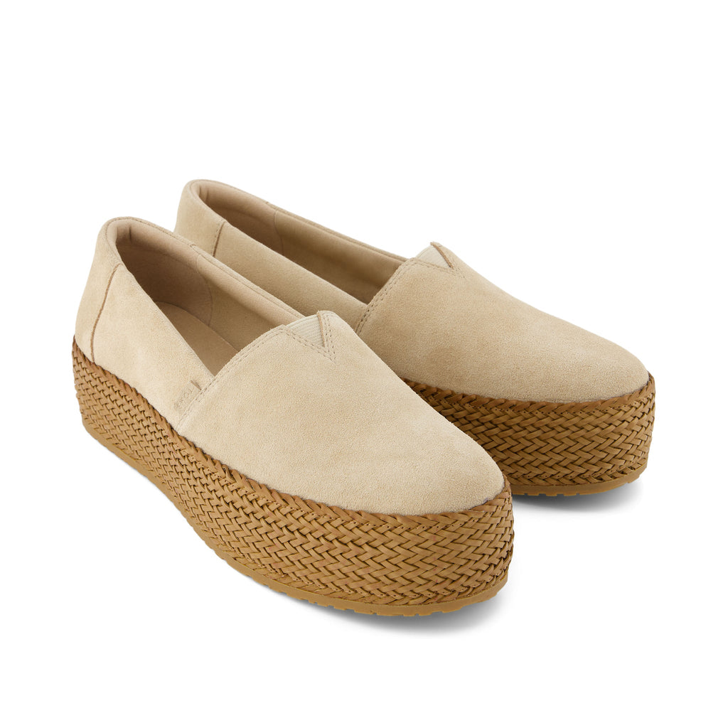 Valencia Natural Suede Espadrille Platform Espadrille Front View