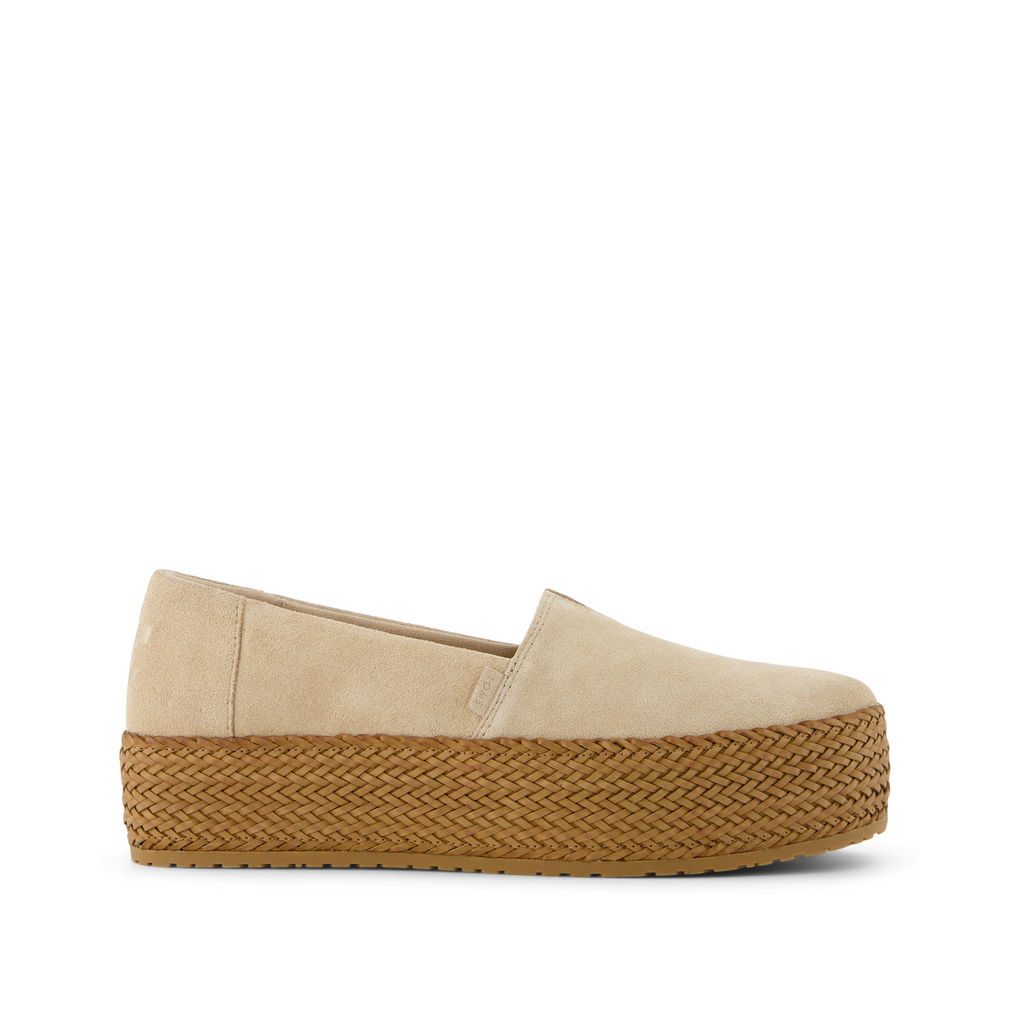 Valencia Natural Suede Espadrille Platform Espadrille Side View