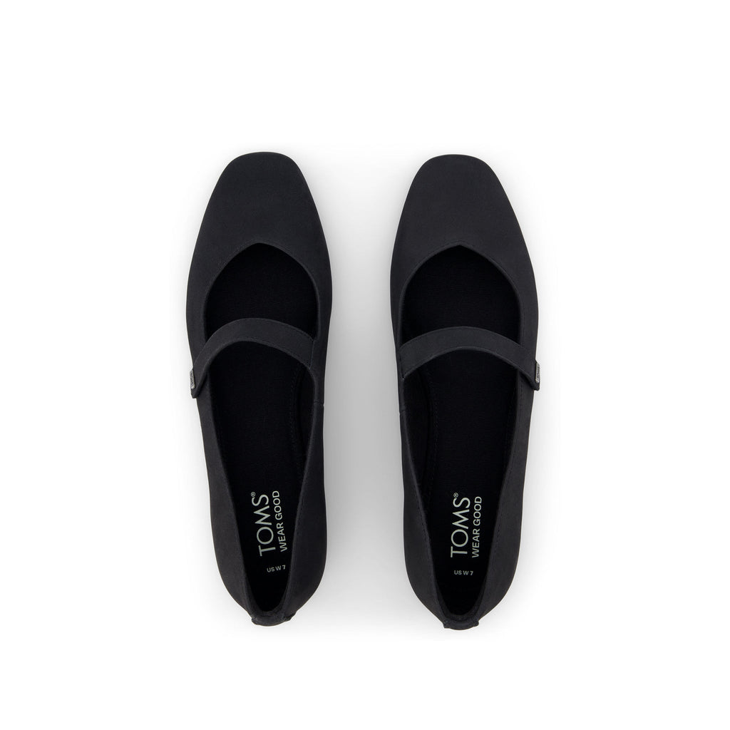 Bianca Black Leather Flat Top View