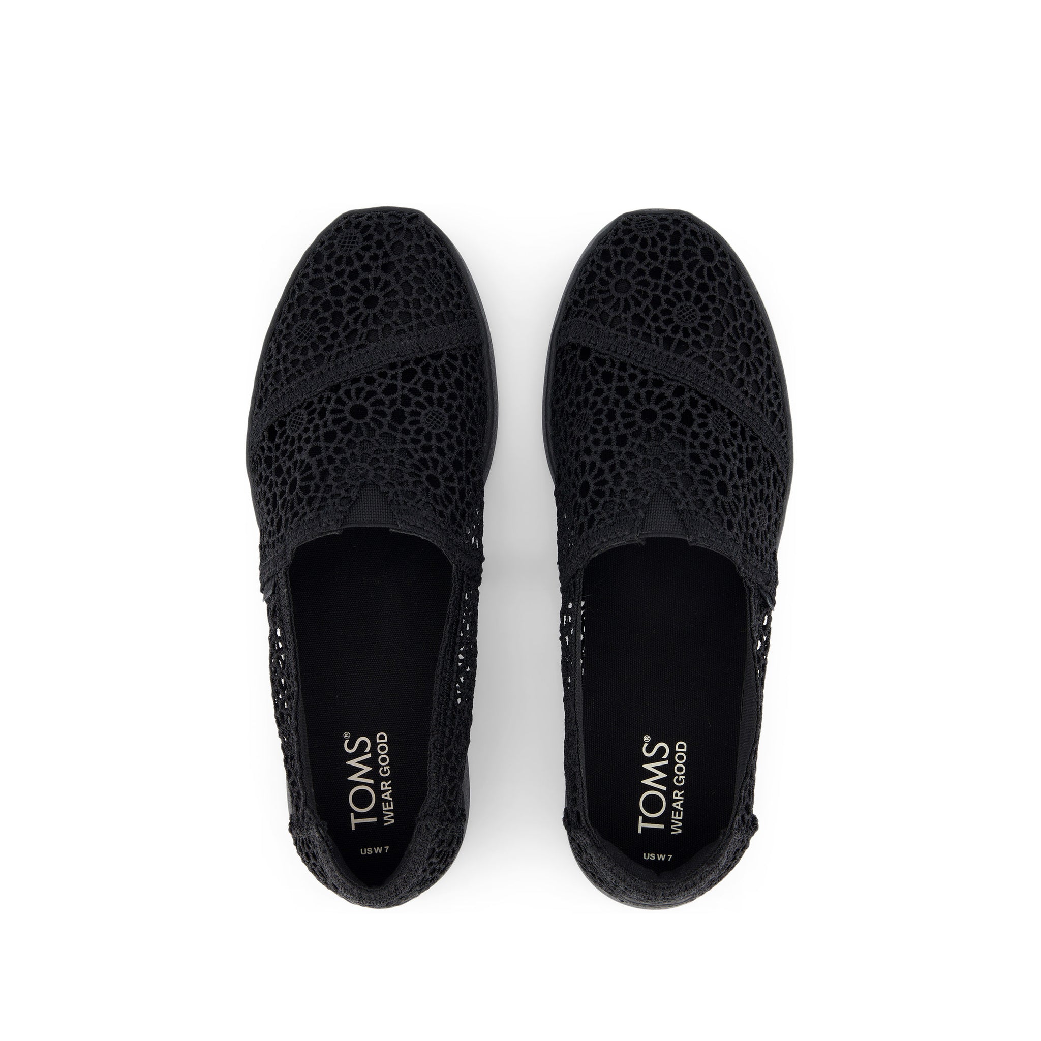 Alpargata Plus Black Moroccan Crochet Top View