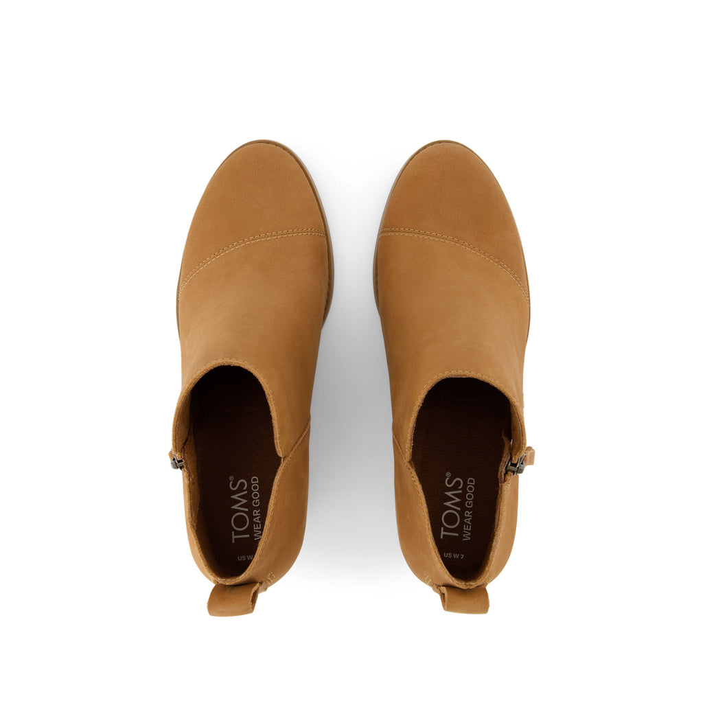 Goldie Brown Leather Wedge Boot Top View