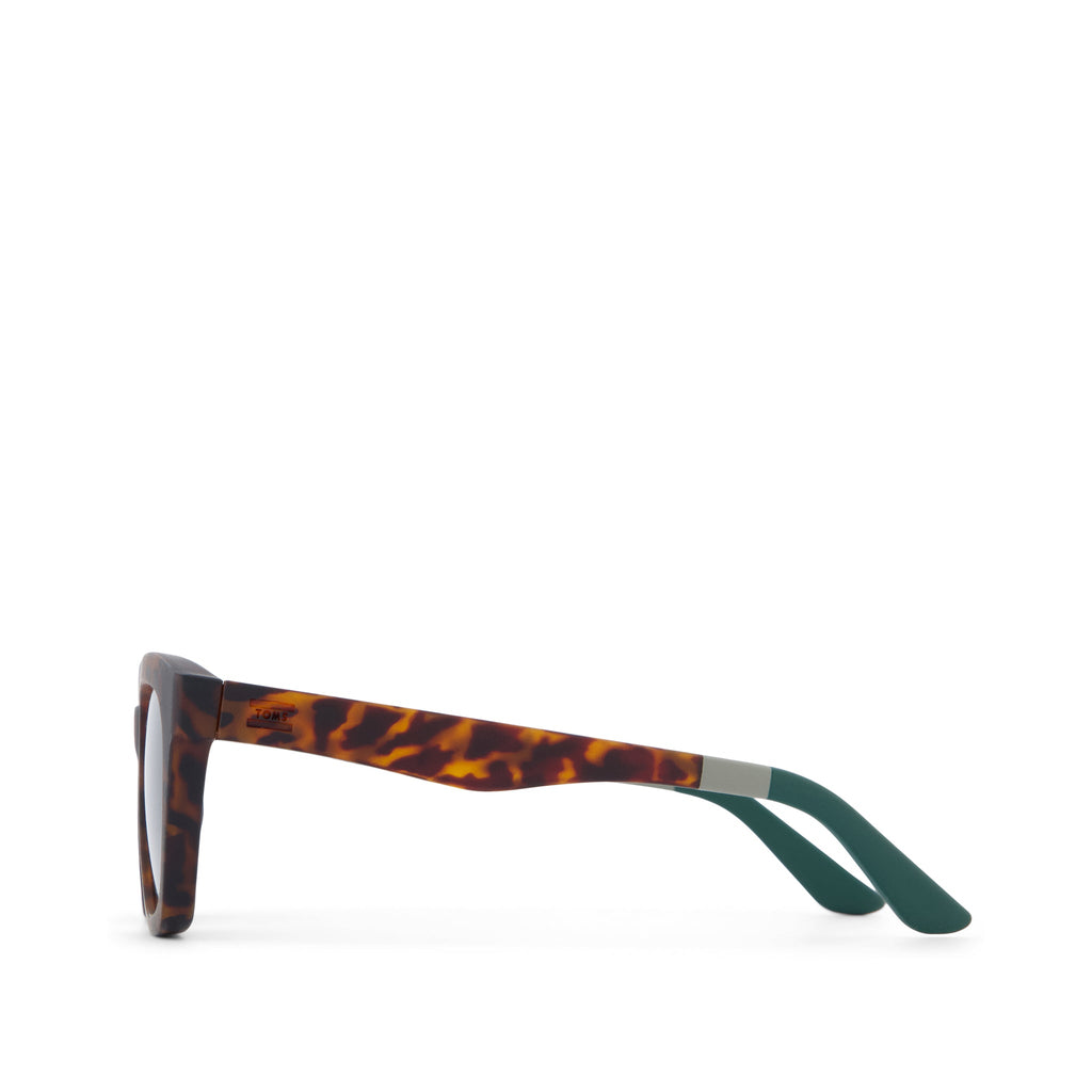 Savanna Traveler Sunglasses  - Matte Tort - Bottle Green Side View