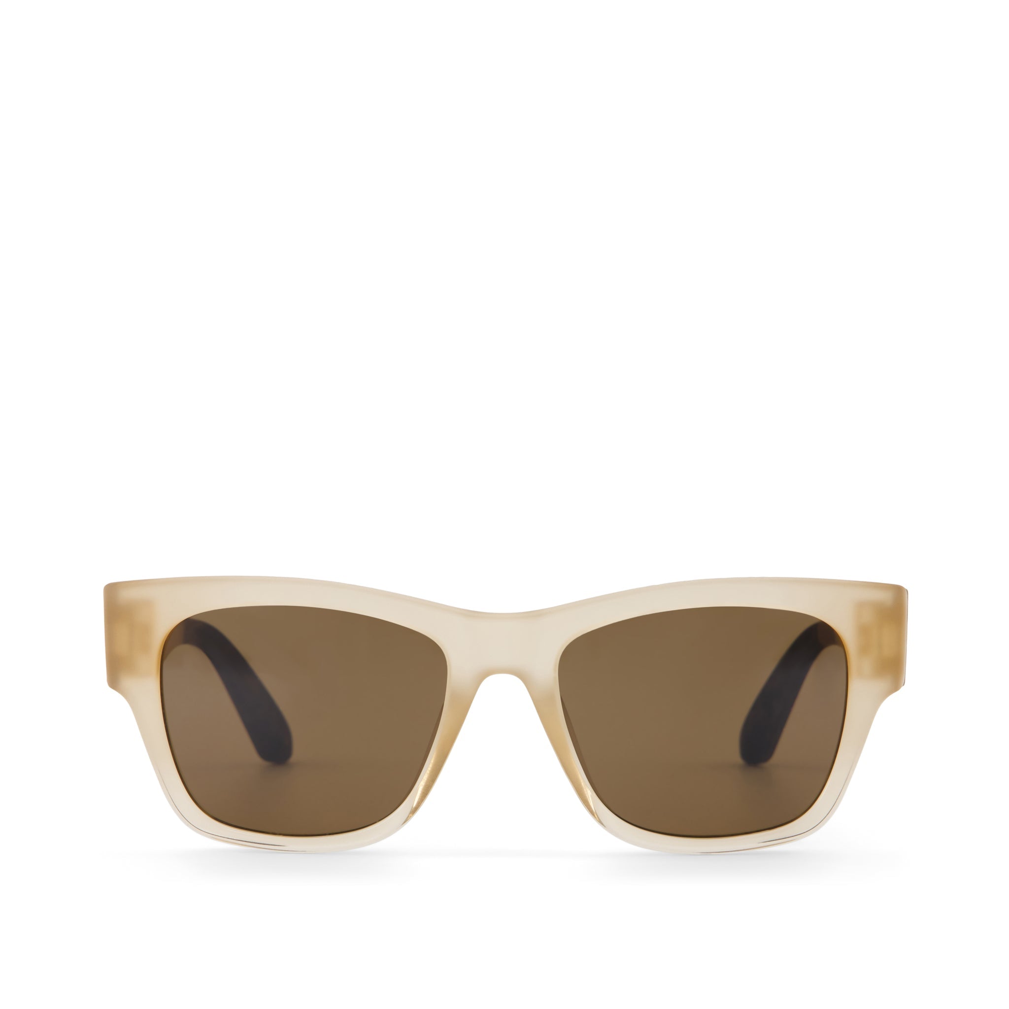 Devon Traveler Sunglasses - Oatmilk Fade with Brown Lenses Front View