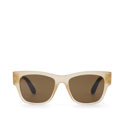 Devon Traveler Sunglasses - Oatmilk Fade with Brown Lenses Front View