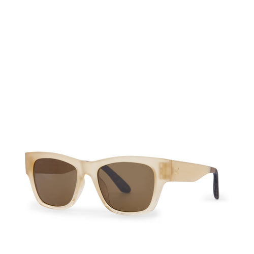 Devon Traveler Sunglasses - Oatmilk Fade with Brown Lenses Side Angle View