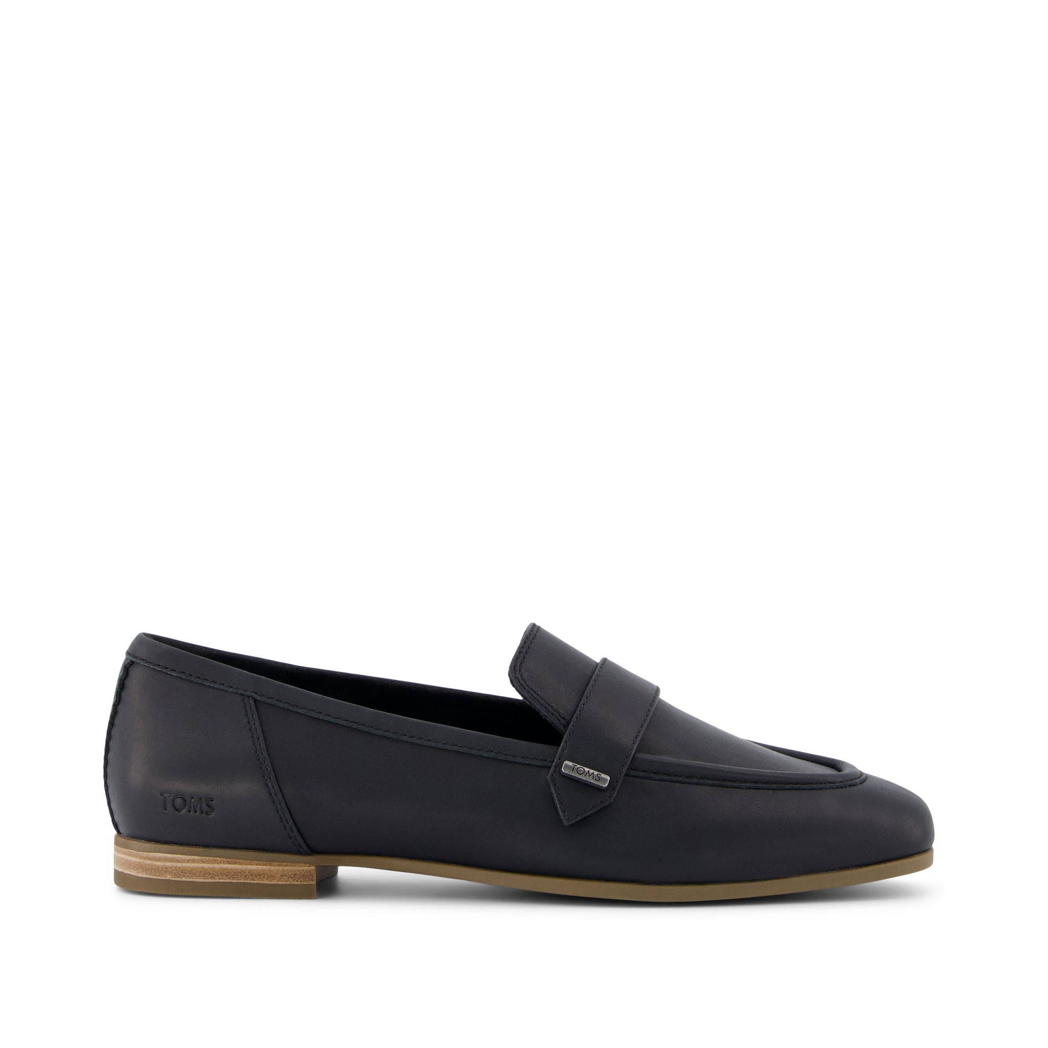 Lynette Black Leather Loafer Side View