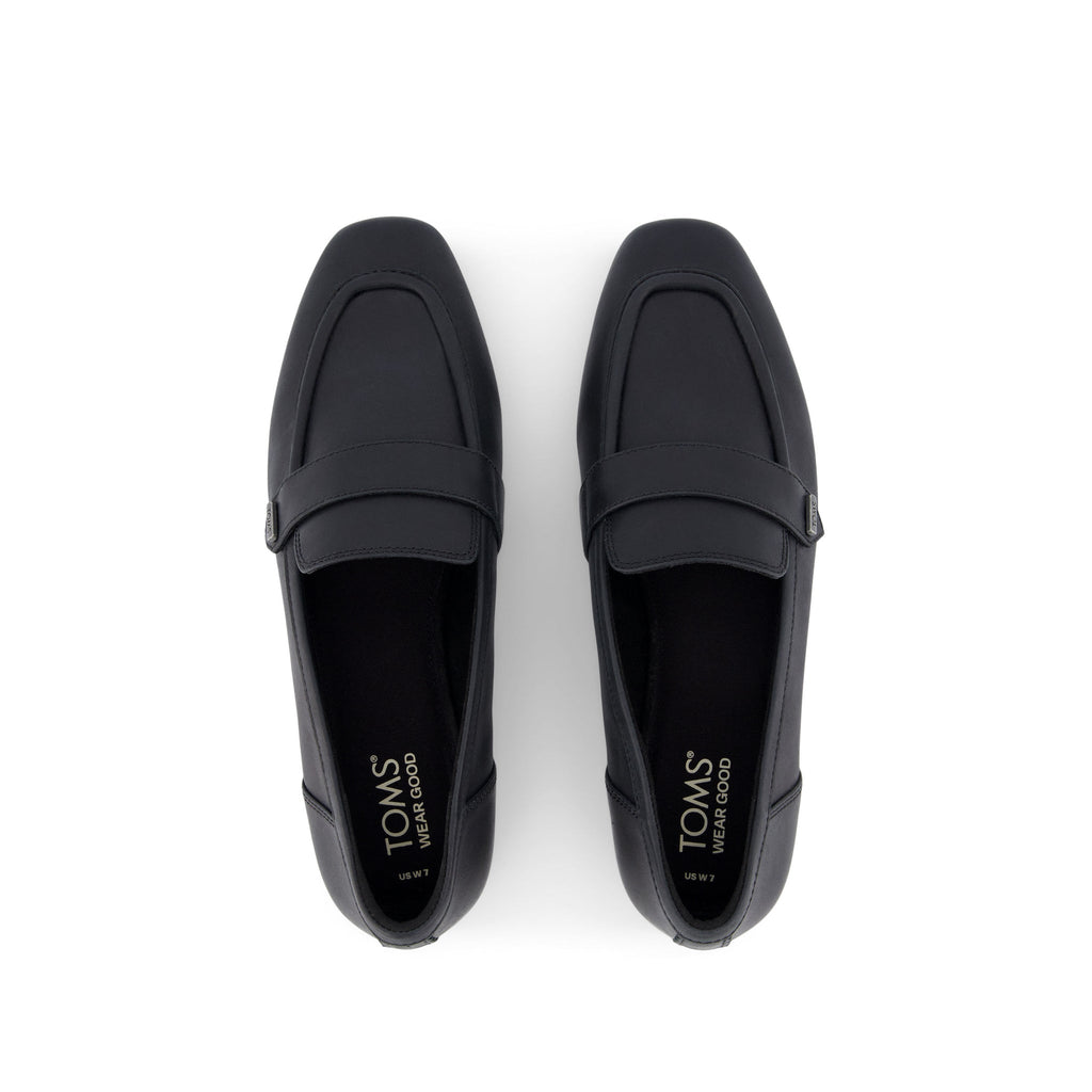 Lynette Black Leather Loafer Top View