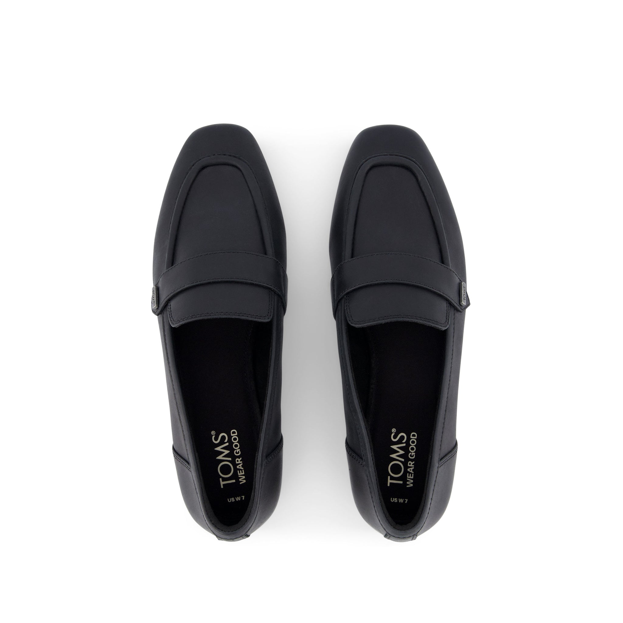 Lynette Black Leather Loafer Top View