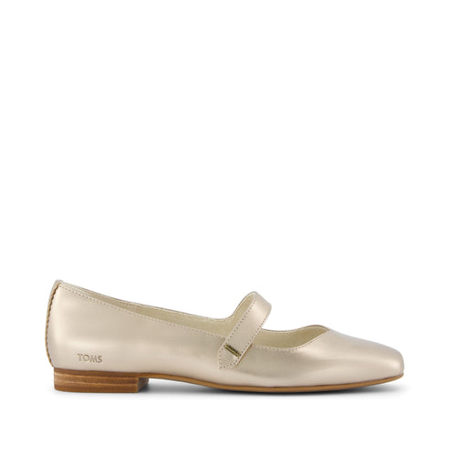 Bianca Gold Metallic Leather Flat Side View