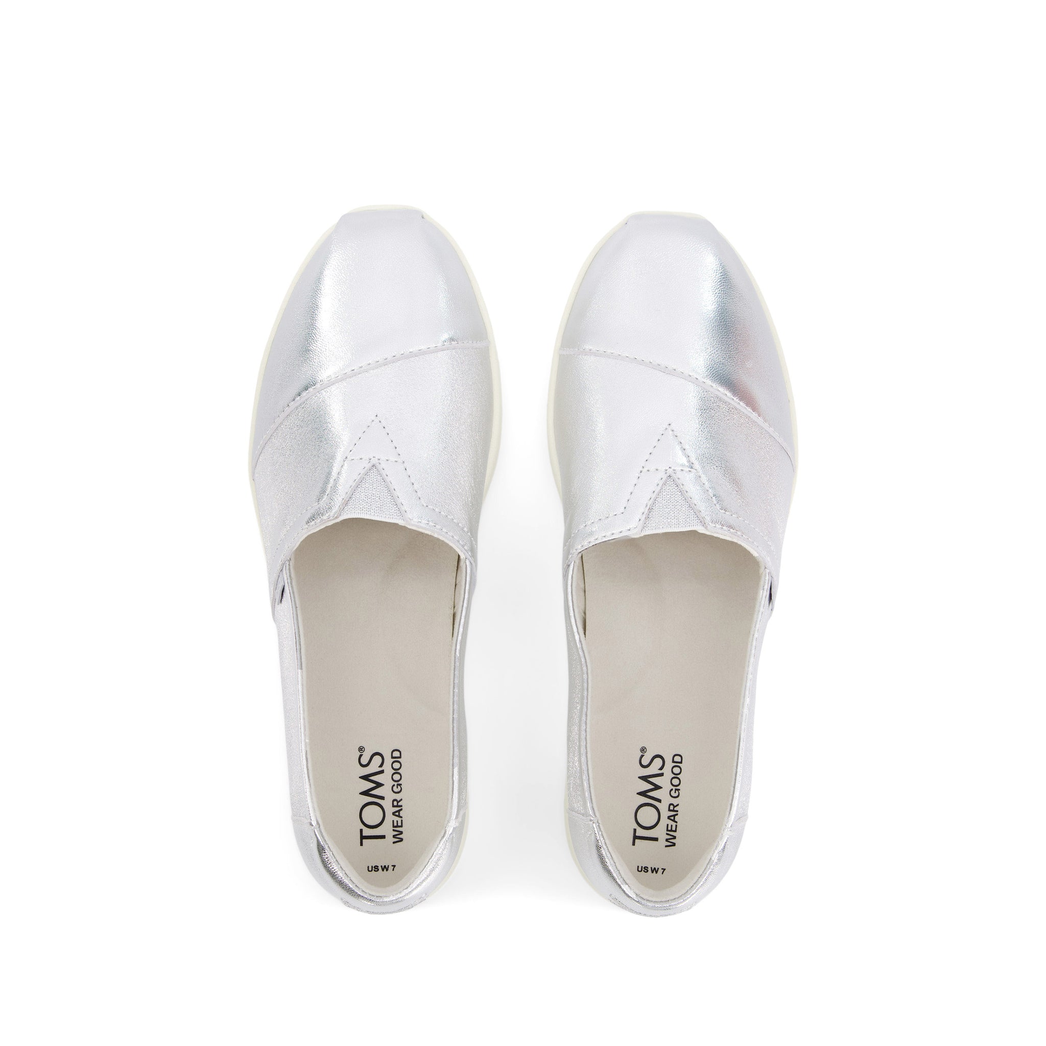 Alpargata Plus Silver Metallic Top View