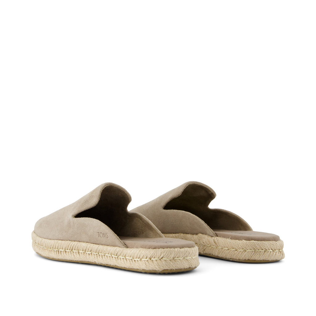 Santiago Mule Espadrille - Dune Grey Suede Back View