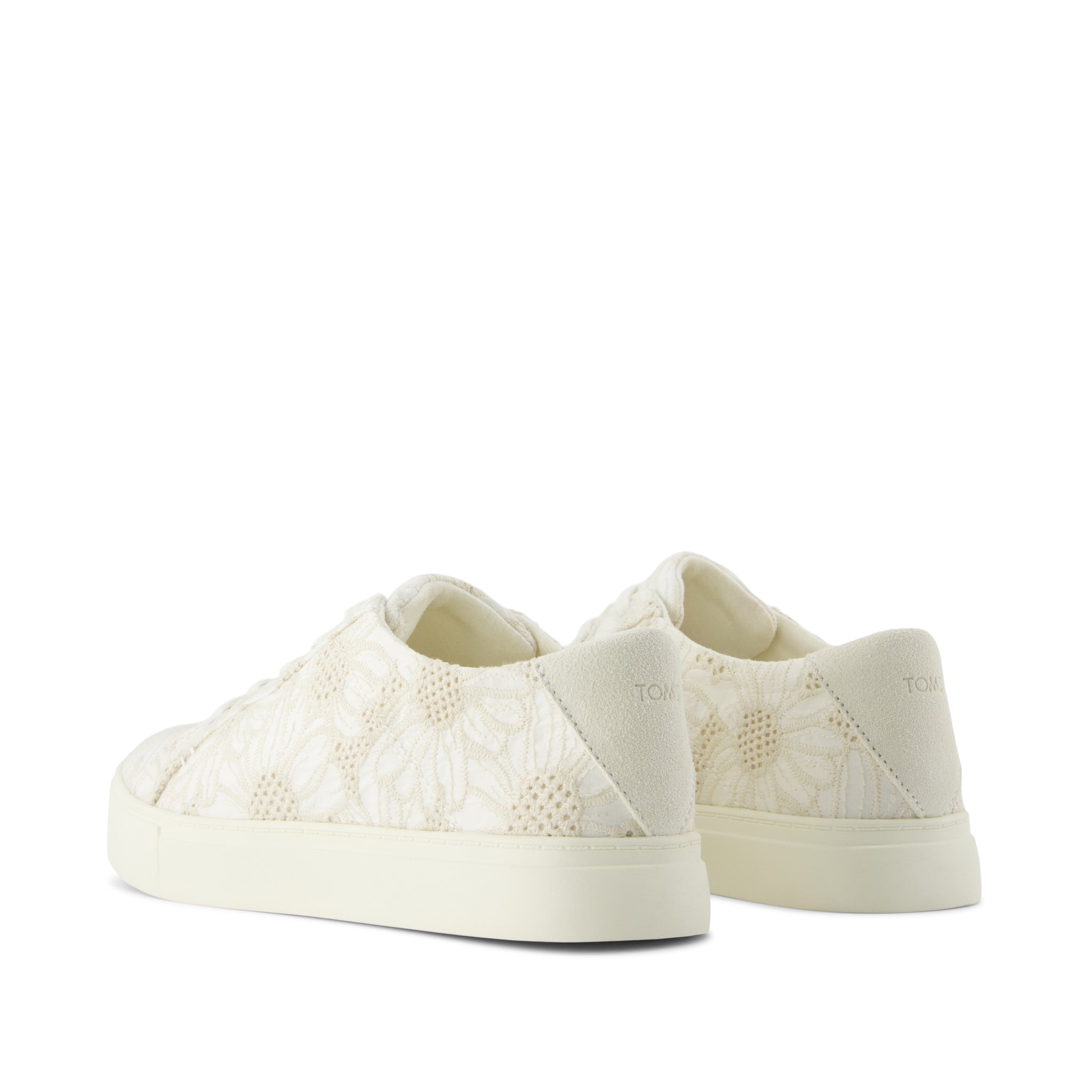 Kameron Lace-Up Sneaker - White Floral Eyelet Back View
