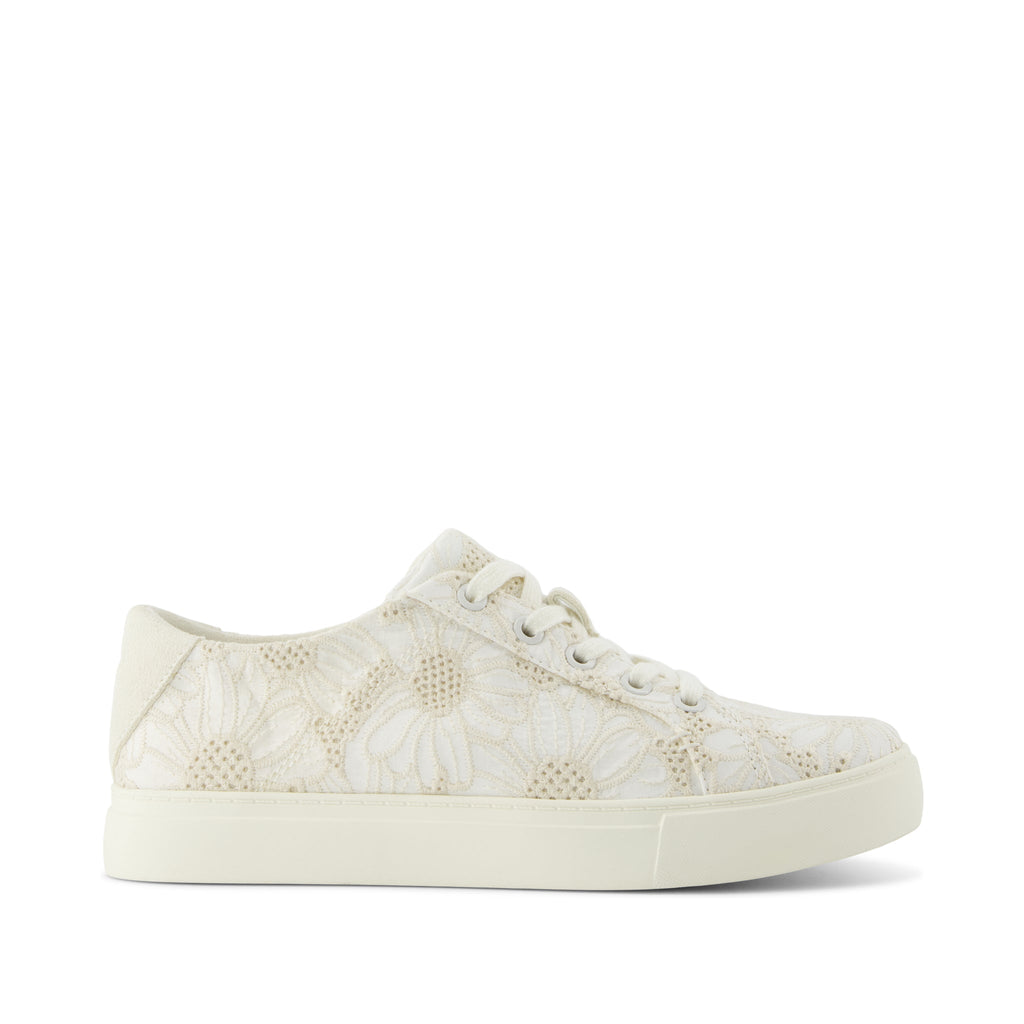 Kameron Lace-Up Sneaker - White Floral Eyelet Side View