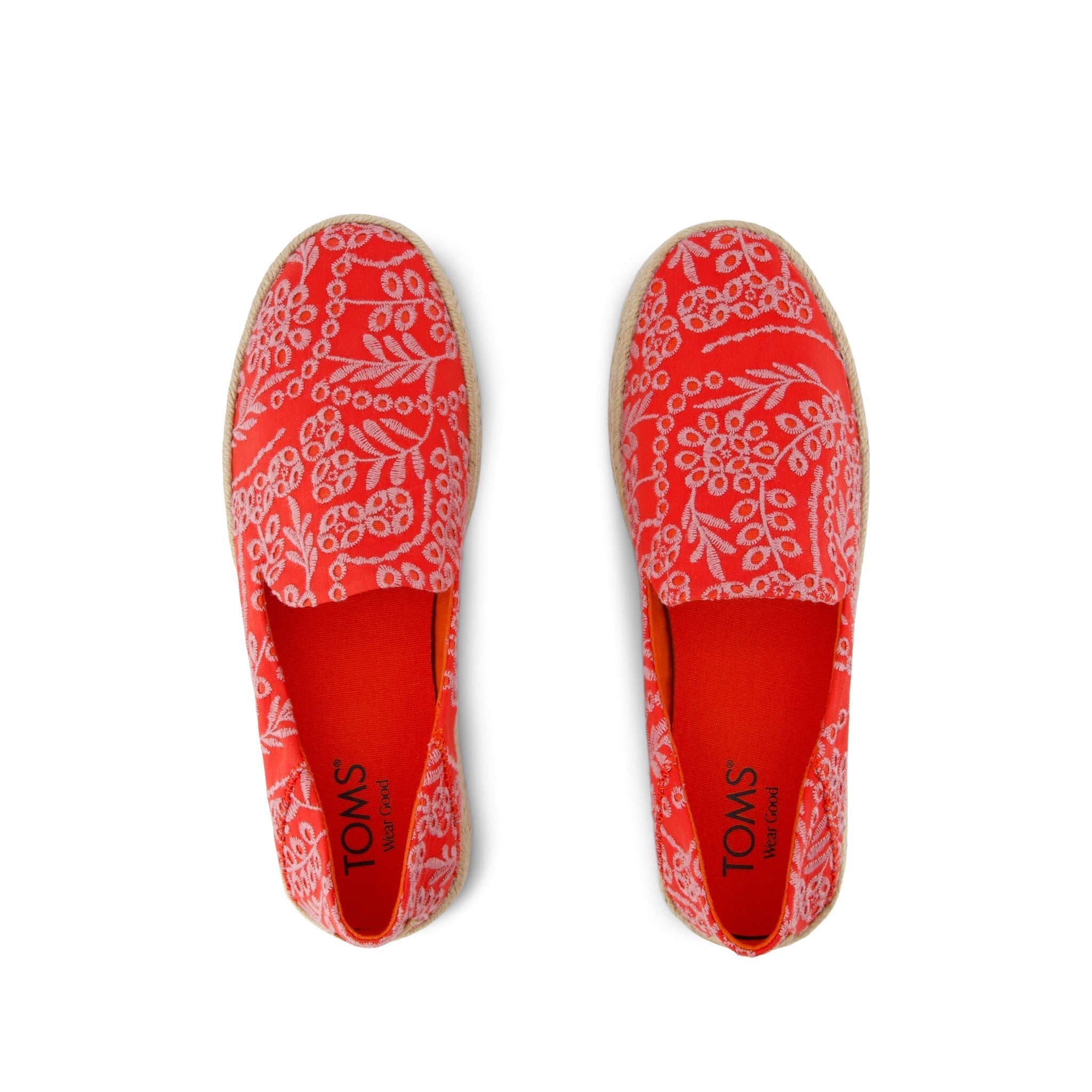 Carolina Espadrille - Flame Botanical Eyelet Top View