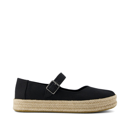 Carolina Mary Jane Espadrille - Black Heavy Canvas Side View