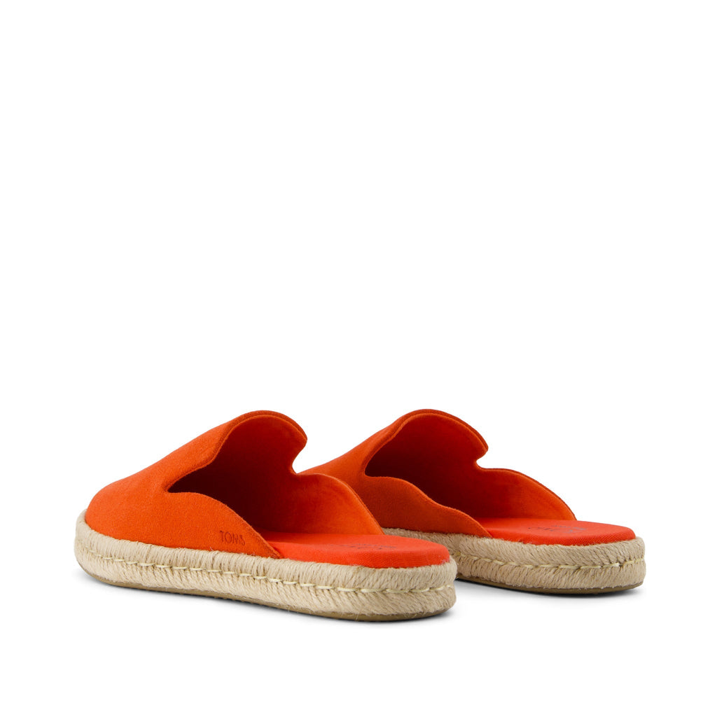 Santiago Mule Espadrille - Flame Suede Back View