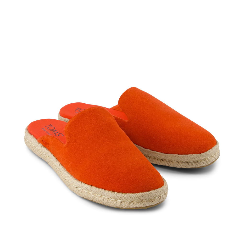 Santiago Mule Espadrille - Flame Suede Front View